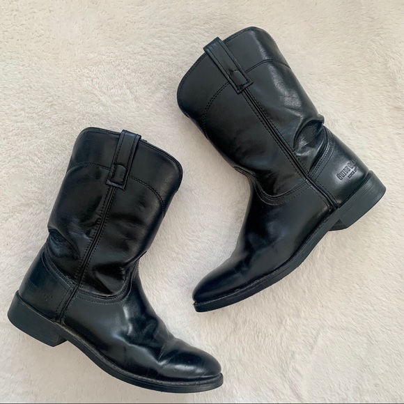 mens black cowboy work boots